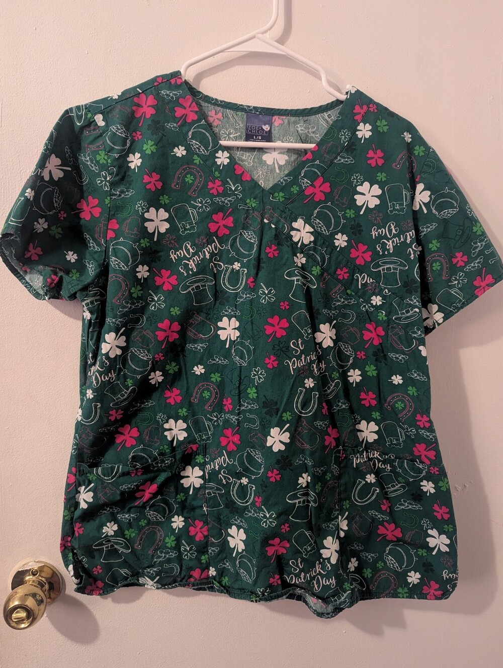St. Patrick's Day Scrub Top